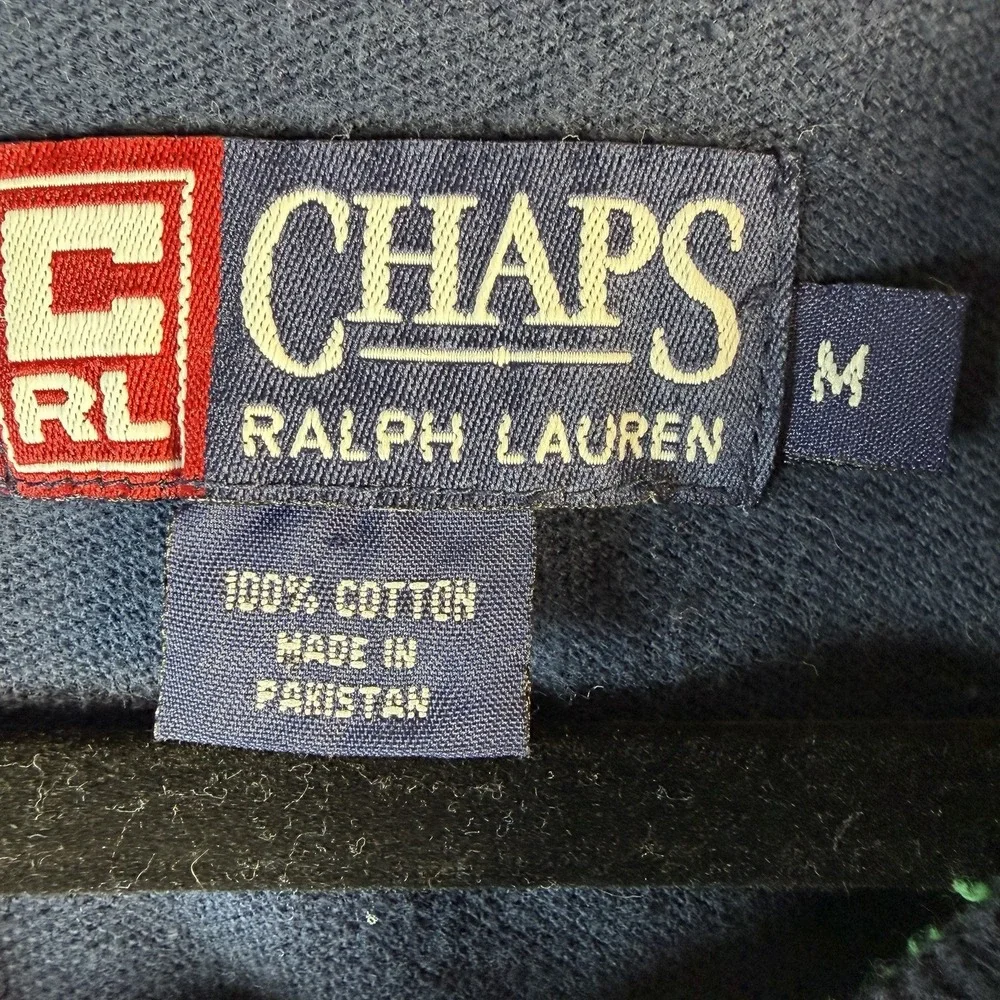 VTG Chaps ralph lauren polo 90S Color‎ Block Men's Medium Shirt Blue Y2K